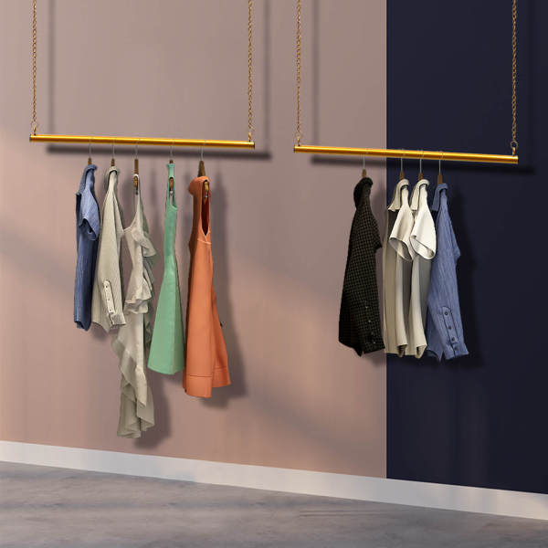 Hanging Clothes Rack with Chains and hooks, Clothing Rack, Clothing Rack for Bedroom, Laundry Room 90*180 cm