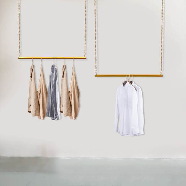 Hanging Clothes Rack with Chains and hooks, Clothing Rack, Clothing Rack for Bedroom, Laundry Room 90*180 cm