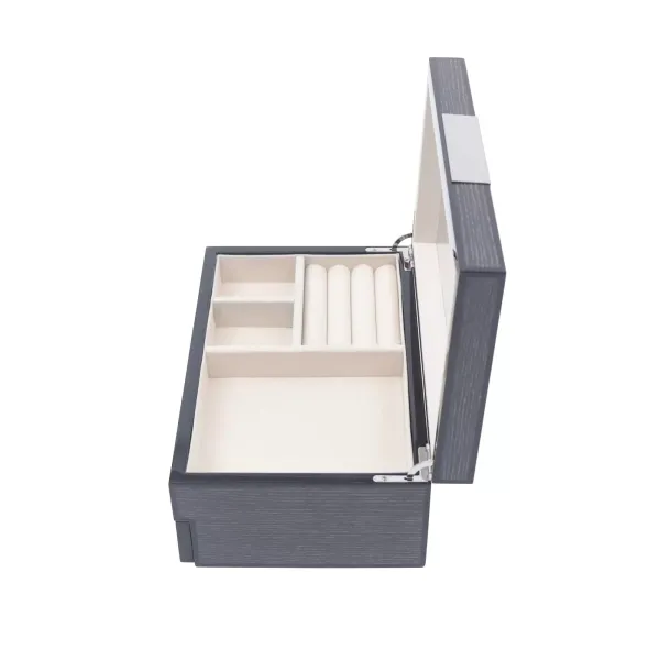 2 Layers Women Rustic Wooden Jewellery Organiser Retro Jewellery Box Bracelets Storage Case for Watches, Rings, Bracelets