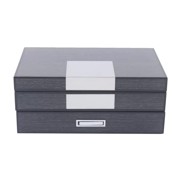 2 Layers Women Rustic Wooden Jewellery Organiser Retro Jewellery Box Bracelets Storage Case for Watches, Rings, Bracelets
