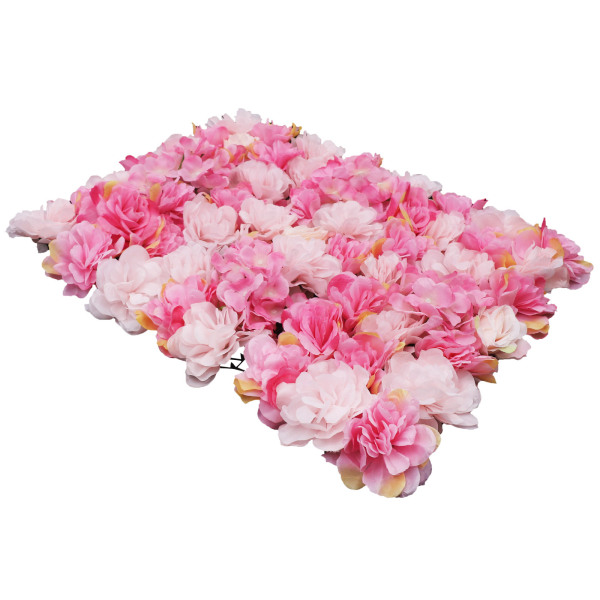 6pcs 23.62 x 15.75 inches Artificial Rose Flower Panels 6pcs Simulation Flowers Wall Hanging Decor Artificial Silk Rose Flower Wall Panel