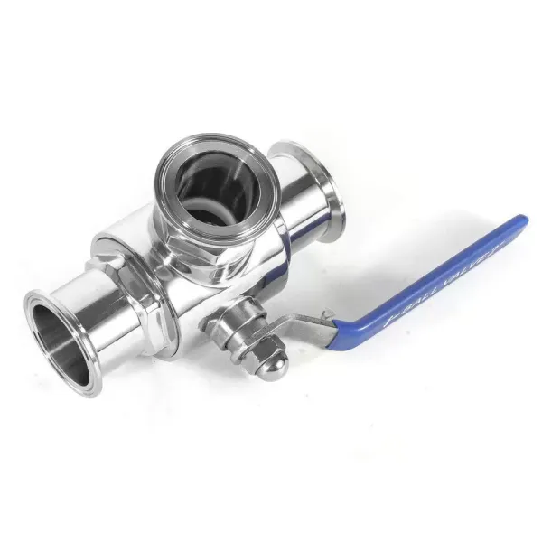 Ball Valve 2 Inch Stainless 304 Three Way Ball Valve Tri Clamp Connection T Type