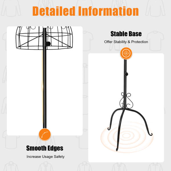 Iron Bust Model, Mannequin Model with Stand, Half-length Model, Mannequin Dress Form 