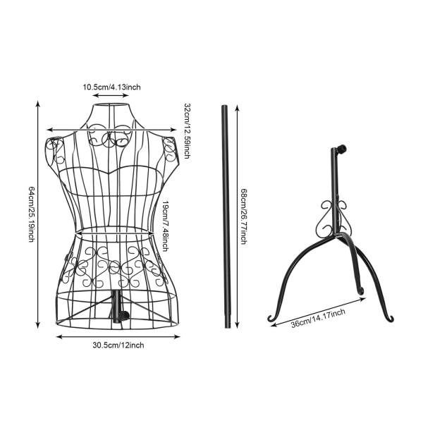 Iron Bust Model, Mannequin Model with Stand, Half-length Model, Mannequin Dress Form 