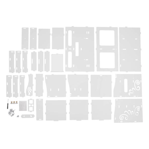 White Cosmetic Organizer, PVC Makeup Storage Box, Desktop Cosmetics Drawer Case, with 3 Drawers and A mirror