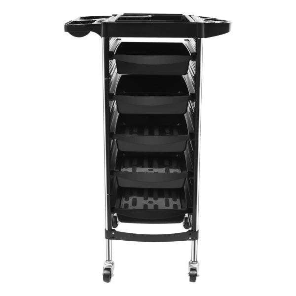 6-Tier Freestanding Beauty Salon Trolley Max.Loading 8kg/17.63lbs Hair Spa Rolling Hairdressing Storage Cart with 5 Drawers
