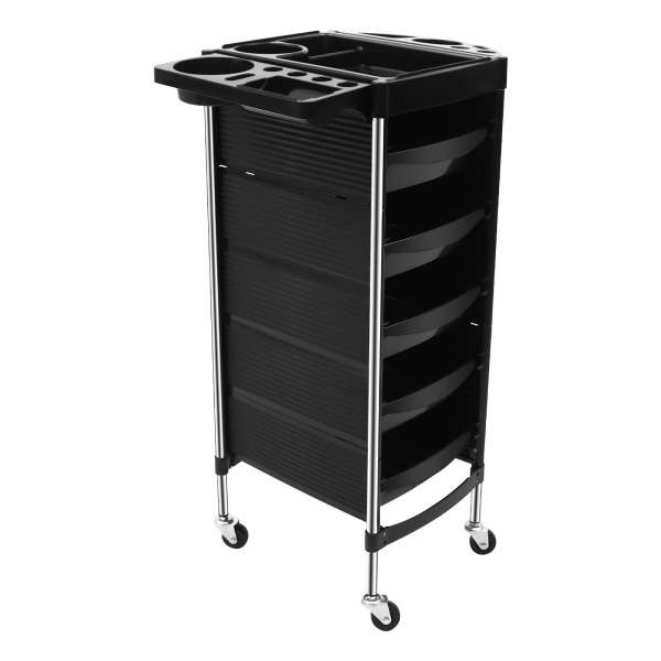 6-Tier Freestanding Beauty Salon Trolley Max.Loading 8kg/17.63lbs Hair Spa Rolling Hairdressing Storage Cart with 5 Drawers