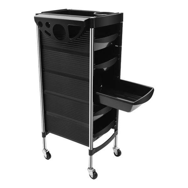 6-Tier Freestanding Beauty Salon Trolley Max.Loading 8kg/17.63lbs Hair Spa Rolling Hairdressing Storage Cart with 5 Drawers