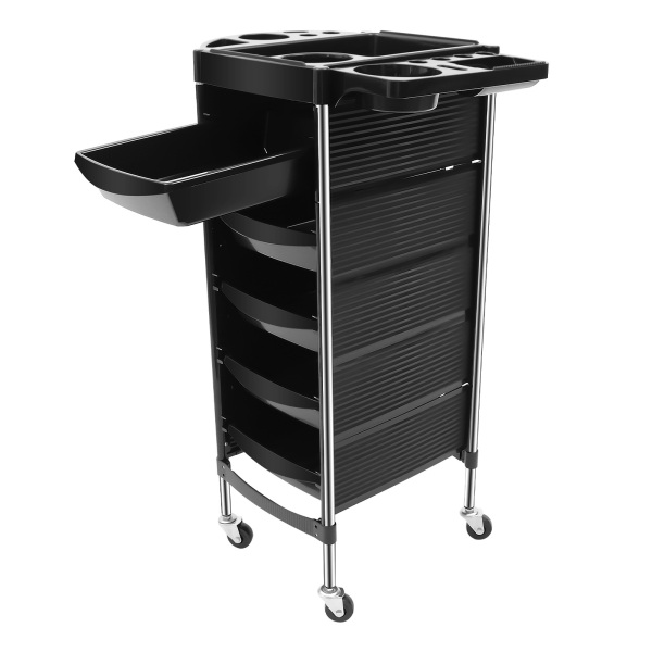 6-Tier Freestanding Beauty Salon Trolley Max.Loading 8kg/17.63lbs Hair Spa Rolling Hairdressing Storage Cart with 5 Drawers