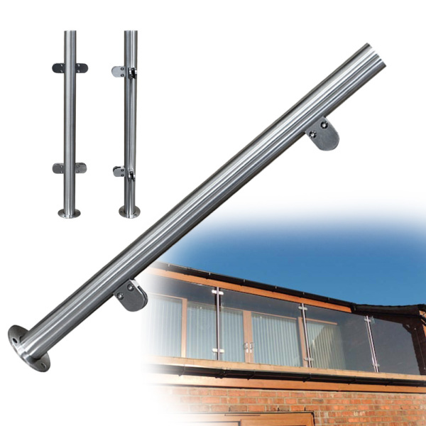 110CM Stainless Steel Balustrade Posts Galss Balustrade Railing Post for Staircase Floor Swimming Pool Guardrail