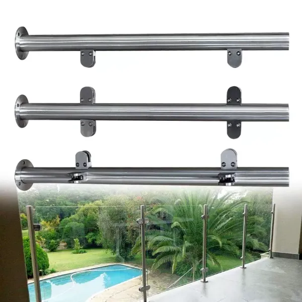 110CM Stainless Steel Balustrade Posts Galss Balustrade Railing Post for Staircase Floor Swimming Pool Guardrail
