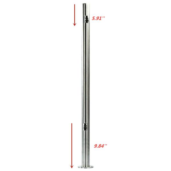Stainless Steel Balustrade Railing 1100mm High Post Grade Glass Clamps Fencing Home Minimalist Appearance Simple Installation Freely DIY