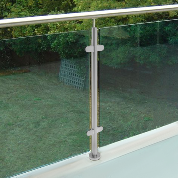 Stainless Steel Balustrade Railing 1100mm High Post Grade Glass Clamps Fencing Home Minimalist Appearance Simple Installation Freely DIY
