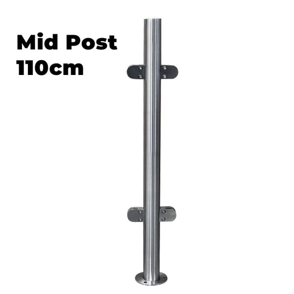 Stainless Steel Balustrade Railing 1100mm High Post Grade Glass Clamps Fencing Home Minimalist Appearance Simple Installation Freely DIY