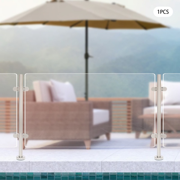 Stainless Railing Steel Balustrade Posts Balustrade Railing Post Handrail for Staircase Floor Swimming Pool Guardrail Column (Mid Post 90cm)