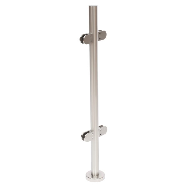 Stainless Railing Steel Balustrade Posts Balustrade Railing Post Handrail for Staircase Floor Swimming Pool Guardrail Column (Mid Post 90cm)