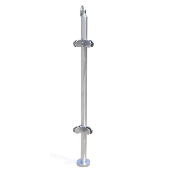 110CM Balustrade Posts with Glass Clamps 8-12mm Stainless Steel Glass Fencing Pole Balustrade Post
