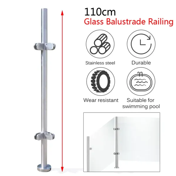 Balustrades and Handrails Garden Stairs Post Glass Landing Staircase Various Options (Corner Post)
