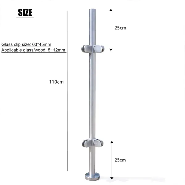 Balustrades and Handrails Garden Stairs Post Glass Landing Staircase Various Options (Corner Post)