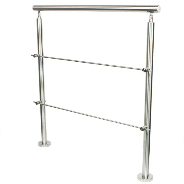 100CM Stainless Steel Handrail Smooth Surface Handrail Set Handrail Floor Mount Garden Handrail