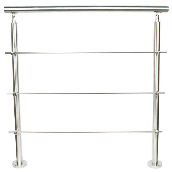 (100cm 3cross bar) Outdoor Safety Grab Rail Mobility Aid Garden Step Railing Stainless Steel Balustrade Posts Balustrade