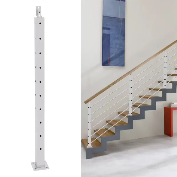 36 inch Handrail Post Stair Cable Railing Post Adjustable Angle 0-90° Stainless