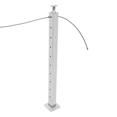 36" Silver Cable Railing Post Stainless Steel Handrail Stair Rail Post