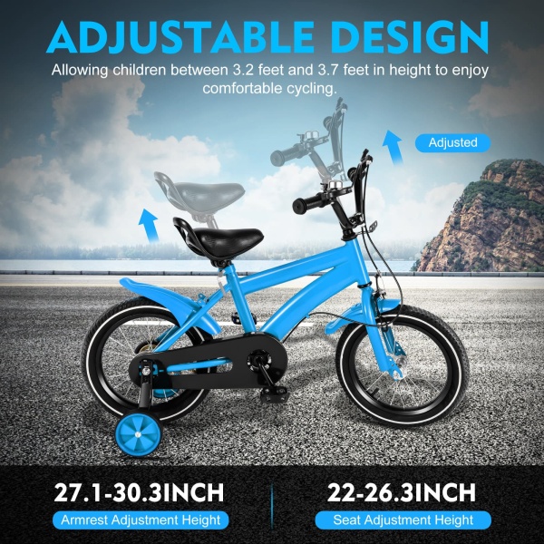 14 Inch Children's Bicycle 2-9 Years boys and girls Bicycle Kids Bike with V-Brake Front Stabilisers and Pneumatic Tyres Blue 14 Inch Children's Bicycle 2-9 Years boys and girls Bicycle Kids Bike with V-Brake Front Stabilisers and Pneumatic Tyres Blue