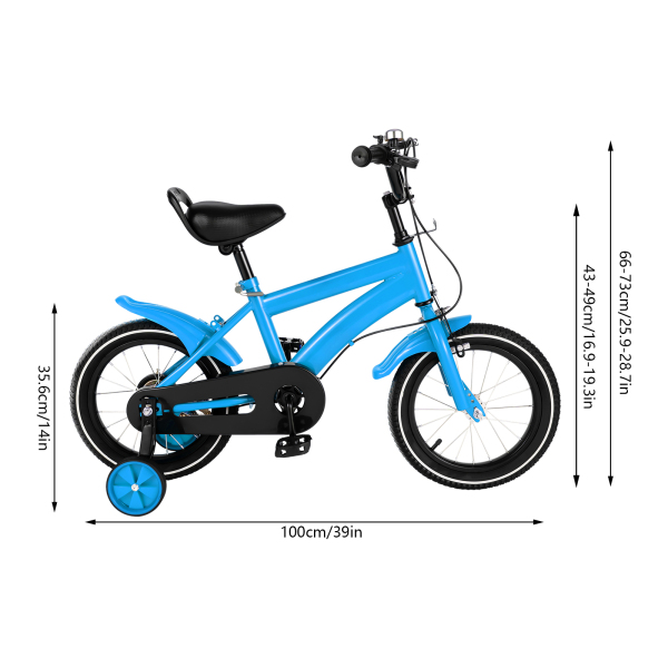 14 Inch Children's Bicycle 2-9 Years boys and girls Bicycle Kids Bike with V-Brake Front Stabilisers and Pneumatic Tyres Blue 14 Inch Children's Bicycle 2-9 Years boys and girls Bicycle Kids Bike with V-Brake Front Stabilisers and Pneumatic Tyres Blue