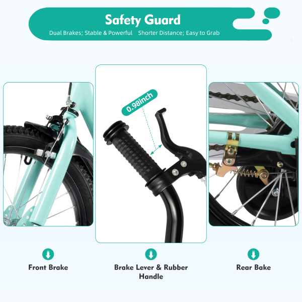 16 Inch Kids Girls Boys Bike Children's Bicycle Cycling With Removable with Stabilisers Camping Kids Bike Gift