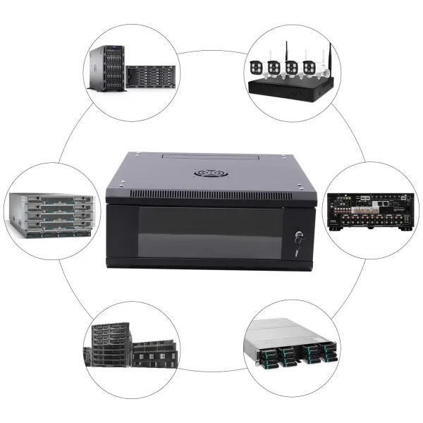 4U 24" Deep Wall Mount IT Network Server Rack Cabinet Enclosure Lockable Box+Key 4U Server Rack Network Cabinet Black