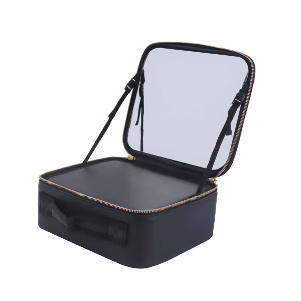 Travel Make-Up Storage Bag Make Up Artist Tool Box Cosmetic Brush Case Toiletry Organizer w/ Mirror Makeup Bag