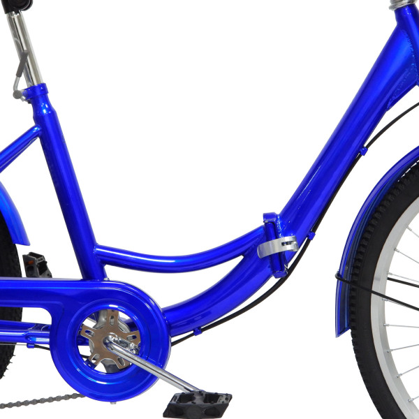 24'' Folding Adult Tricycle Capacity 120KG 3 Wheels Adult Trike Bike Cruiser Bike 7 Speed with Basket