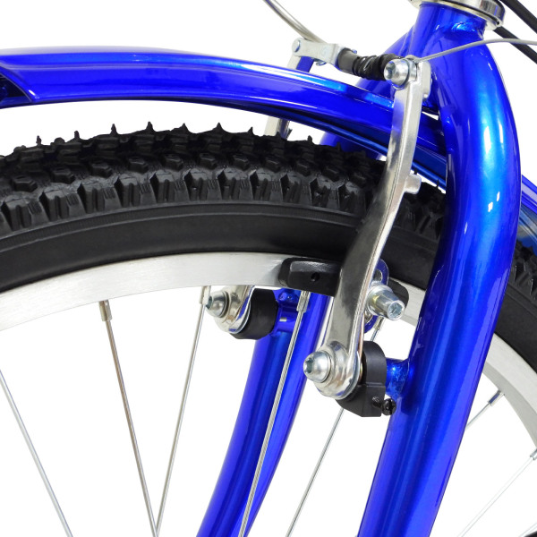 24'' Folding Adult Tricycle Capacity 120KG 3 Wheels Adult Trike Bike Cruiser Bike 7 Speed with Basket