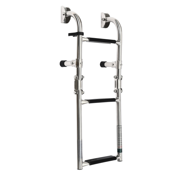 3 Step Folding Ladder Boat Marine Stainless Steel Pontoon Ladder Polished