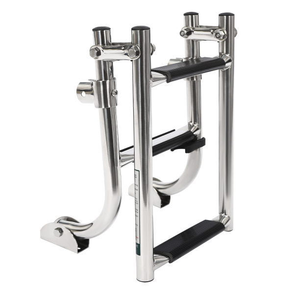 3 Step Folding Ladder Boat Marine Stainless Steel Pontoon Ladder Polished
