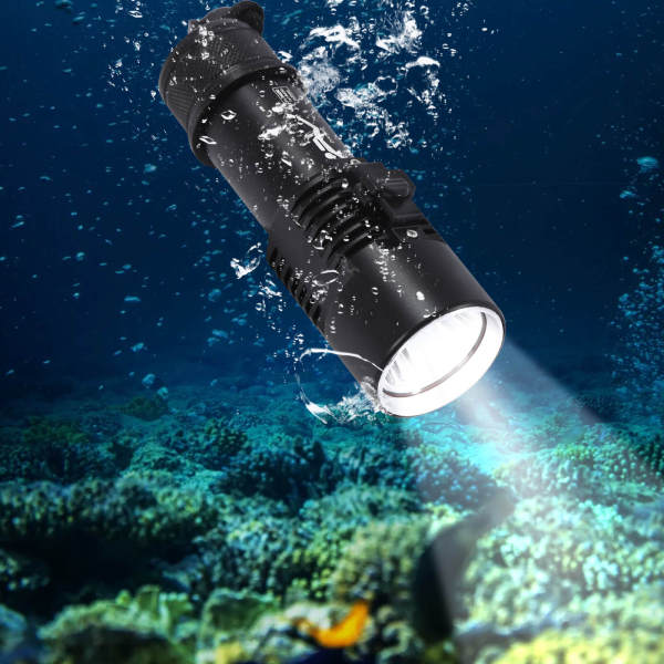 White Light, Dive Light, Compact Bright Diving Torch, Submersible Flashlight