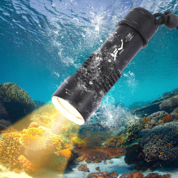 Yellow Light, Dive Light, Compact Bright Diving Torch, Submersible Flashlight