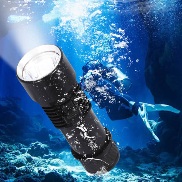 Yellow + White Dive Light, Compact Bright Diving Torch, Submersible Flashlight