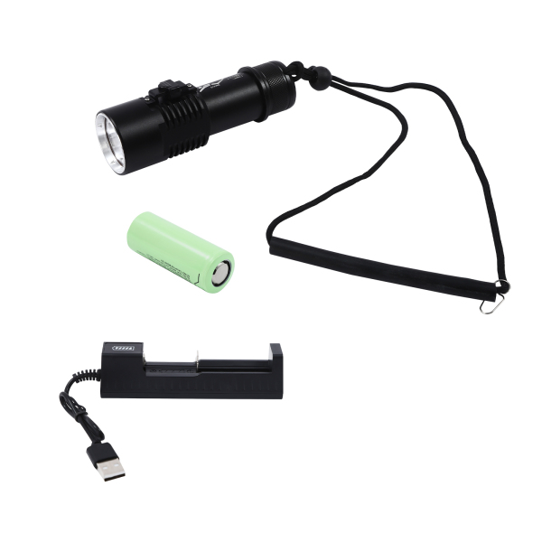 Yellow + White Dive Light, Compact Bright Diving Torch, Submersible Flashlight