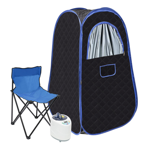 Portable Sauna Tent, 2L Folding Full Body Sauna Spa Therapy Equipment with Steamer, Chair & Remote Control