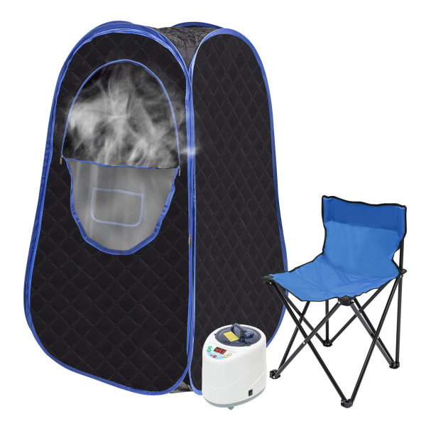 Portable Sauna Tent, 2L Folding Full Body Sauna Spa Therapy Equipment with Steamer, Chair & Remote Control