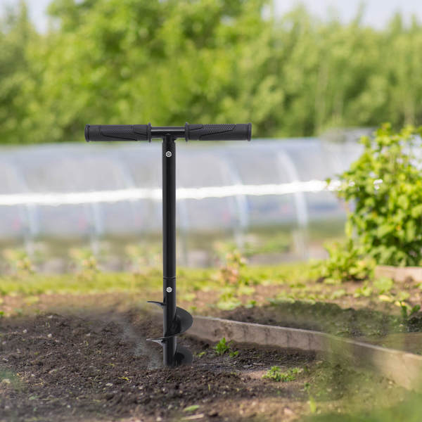 Manual Hand Drill Spiral A3 Steel Ground Digger Earth Auger Planter Garden Fence Post Holder, 10CM Diameter