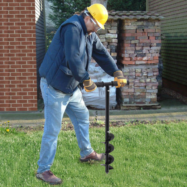 Manual Hand Drill Spiral A3 Steel Ground Digger Earth Auger Planter Garden Fence Post Holder, 10CM Diameter