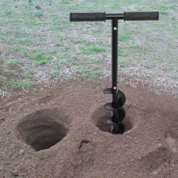 Manual Hand Drill Spiral A3 Steel Ground Digger Earth Auger Planter Garden Fence Post Holder, 10CM Diameter