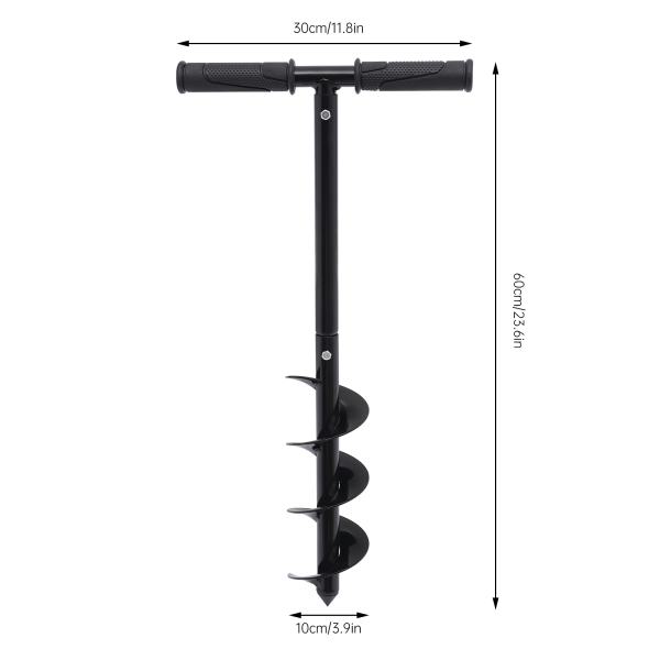 Manual Hand Drill Spiral A3 Steel Ground Digger Earth Auger Planter Garden Fence Post Holder, 10CM Diameter