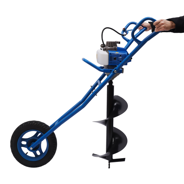 63cc Gas Power Post Hole Digger Hand Push Petrol Earth Auger Borer Ground Drill