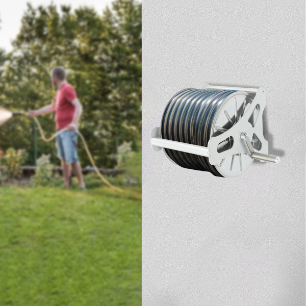 CNCEST Garden Hose Holder Kit, Garden Hose Reel, Water Hose Storage Rack