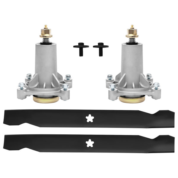 21in Lawn Mower Deck Rebuild Kit Lawn Mower Blade& Spindle Assembly Replacement Kit Deck Rebuild Kit Black and Silver