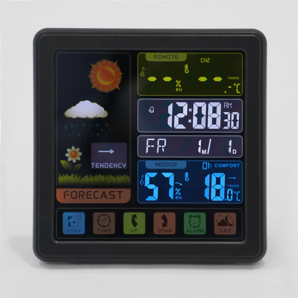 Weather Station Thermometer Wireless Temperature and Humidity Monitor with Battery Powered Sensor